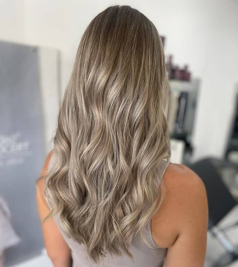 Ash-blonde colour work at Arty Hair Studio