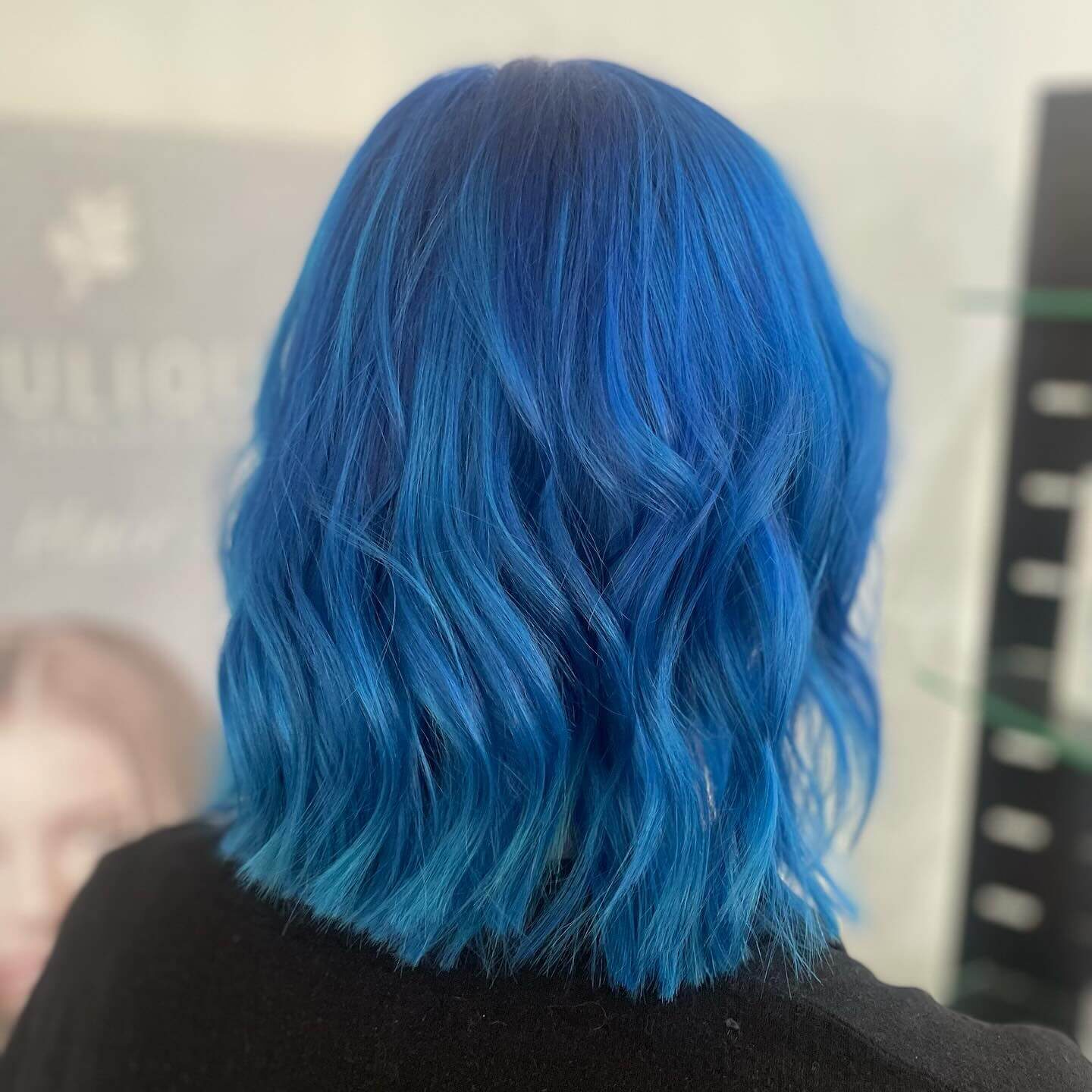 Creative blue colour at Arty Hair Studio