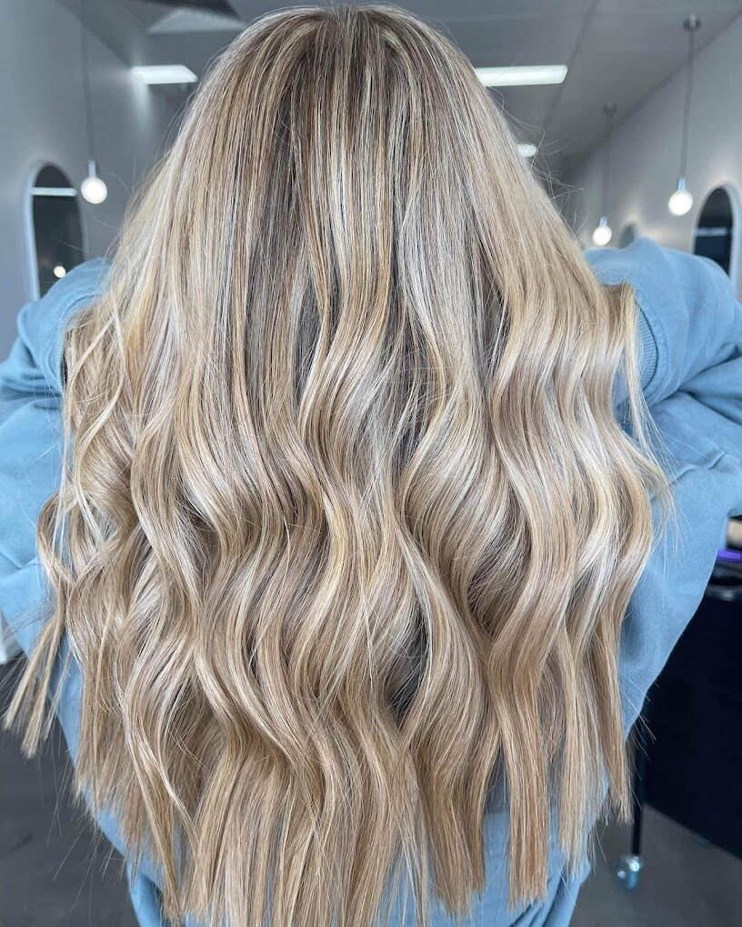 Blonde balayage result at Sharda Hair