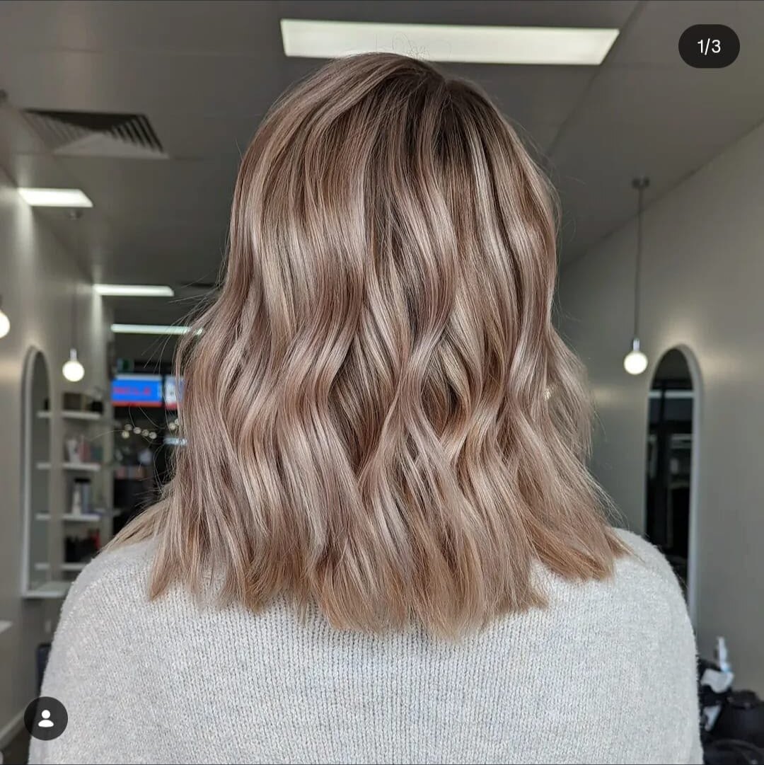 Mushroom blonde colour result at Sharda Hair